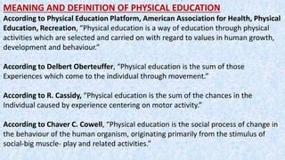 define physical education according to brownell|Changing Trends and Career in Physical Education .